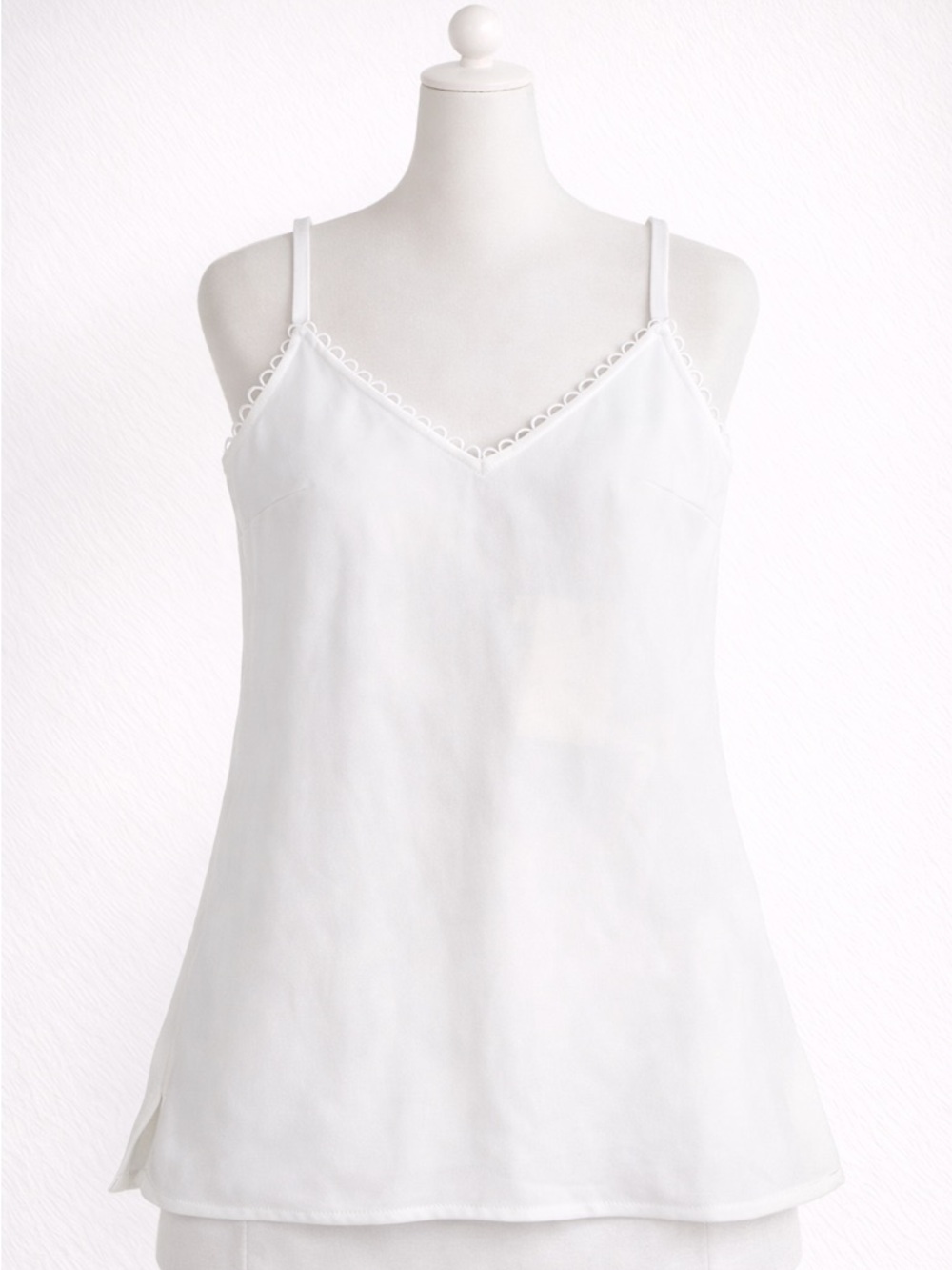Ted Baker White Cami Top NWT Lace Trim Strappy Tank Size 0 XS